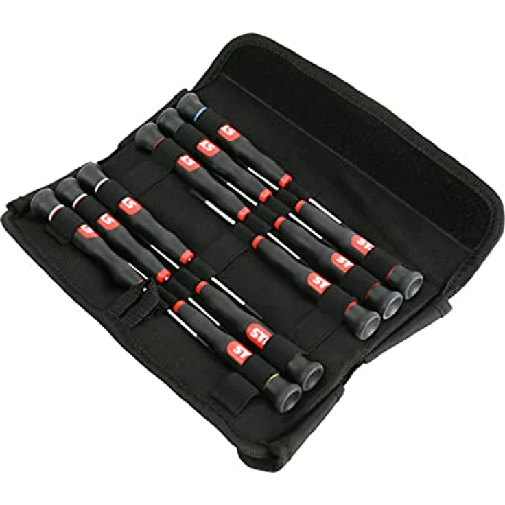 Stier Elektroniker-Schraubendrehersatz S/PH/TX/ISK 11-teilig, Hochpräzise Schraubenzieher mit ergonomischem Griff und magnetisierter Spitze – Bild 1