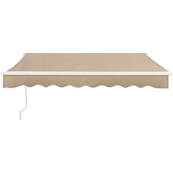 (en.casa) - Gelenkarmmarkise 250x200cm mit Handkurbel Beige – Bild 6