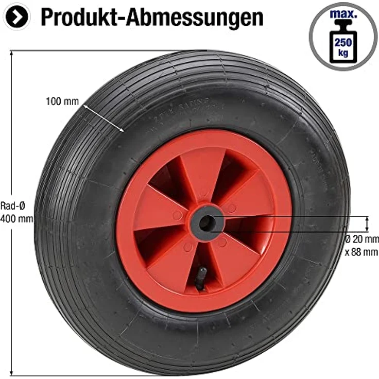 Luftrad Ø 400 mm, PVC-Felge – Bild 3