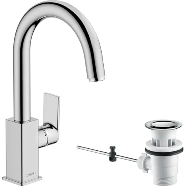 hansgrohe Vernis Shape Spültischarmatur, ComfortZone 200, Keramikmischsystem, EcoSmart, chrom – Bild 1