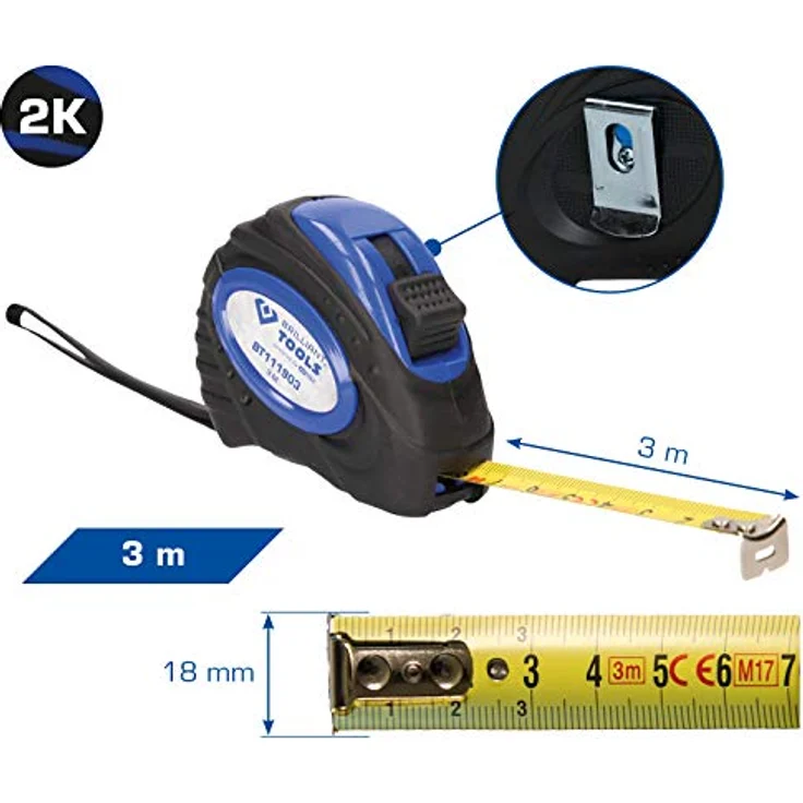 BRILLIANT TOOLS BT111903 Massband, Schwarz Blau, 1-Tlg – Bild 3