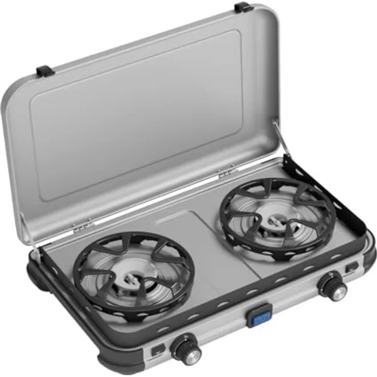 Campingaz Camping Kitchen 2 Maxi CV, Gaskocher mit 2 getrennt regelbaren Gasbrennern und Flameguard Technologie für optimalen Windschutz – Bild 2