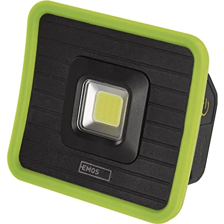 EMOS Mini-LED-Strahler, aufladbarer Baustrahler mit Powerbank, wasserdicht, max. 1000 lm, 40m Leuchtweite, 2200mAh Akku mit 3-17h Leuchtdauer, inkl. USB-Kabel