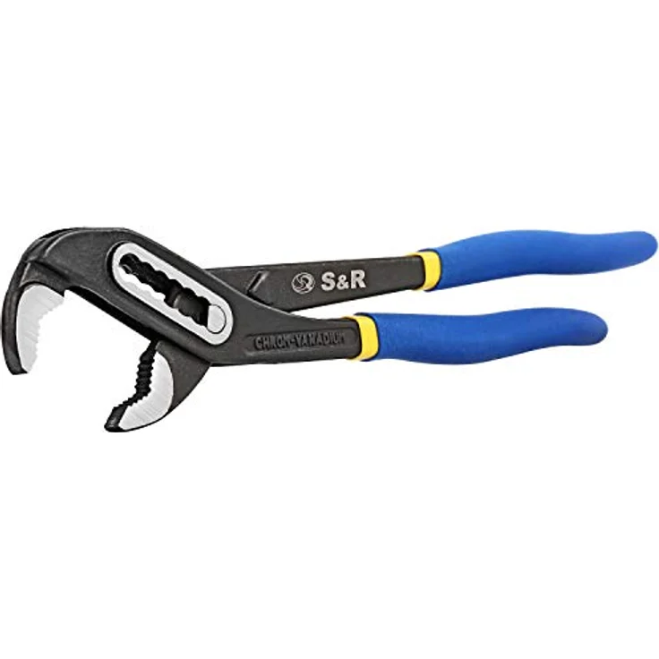 S&R Wasserpumpenzange 242x34mm, CR-V Stahl phosphatiert, doppelt ummantelte ergonomische Griffe – Bild 1