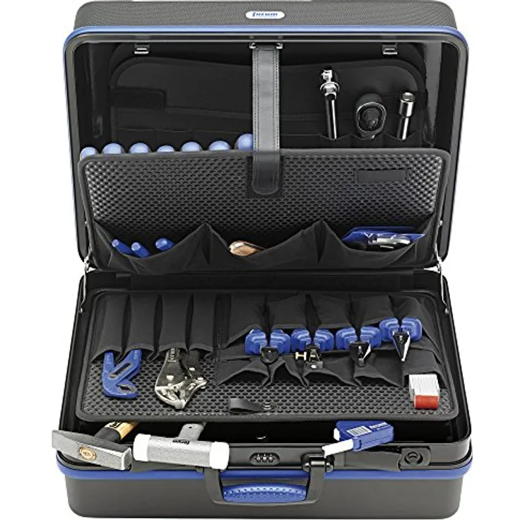 Forum Professional Solutions Werkzeugkoffer 43-teilig, umfassendes Werkzeugsortiment mit Ring-Maulschlüsseln, Steckschlüsseln und Zangen