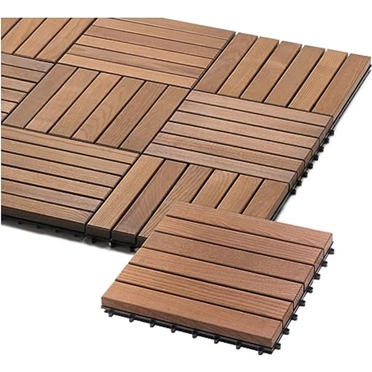 Holzfliesen Thermoesche 30 x 30 x 3,1 cm – Bild 2