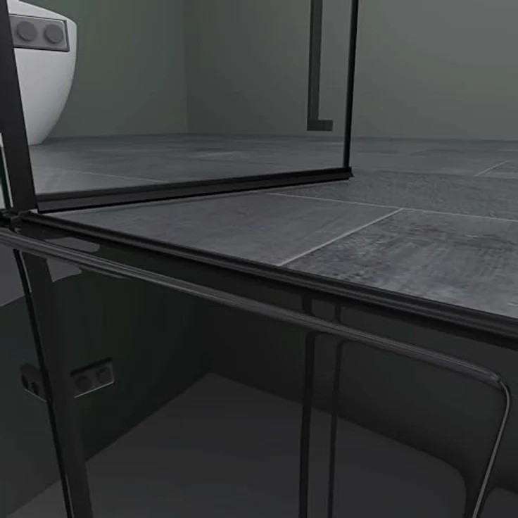 Mai & Mai Duschkabine Rav64, Eckdusche 80x100cm mit 6mm ESG-Sicherheitsglas, Schwarz, inkl. NANO-Beschichtung und Handtuchhaken – Bild 6