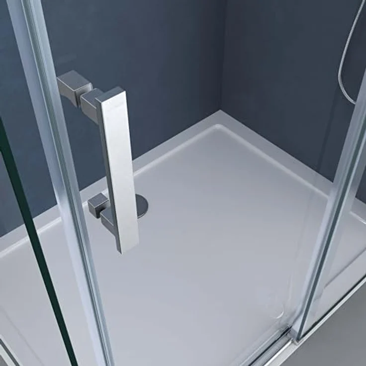 doporro Eckdusche Duschkabine Ravenna18 ESG-Sicherheitsglas Easy-Clean Duschabtrennung, BxT: 100x75 cm, Einscheibensicherheitsglas, Nano-Beschichtung, mit Schiebetür in Klarglas – Bild 4