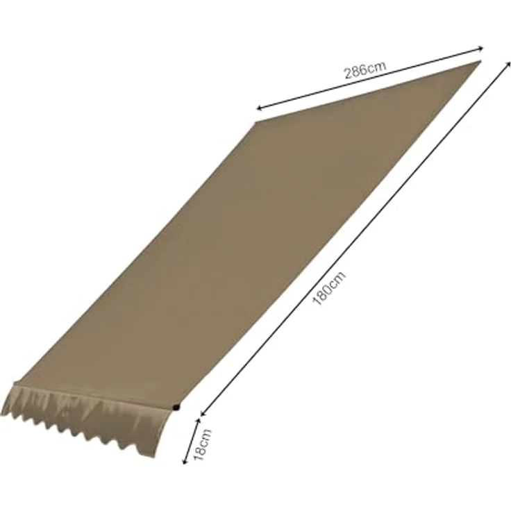 QUICK STAR Klemmmarkisen Ersatzdach, 300 x 130 cm, Beige, 100% Polyester mit optimalem Sonnenschutz – Bild 2