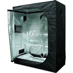 Mucola Gewächshaus Growbox Pflanzenzelt Indoor & Outdoor Zimmergewächshaus Frühbeet, 120 x 60 x 150 cm, Schwarz, belüftet & wasserfest