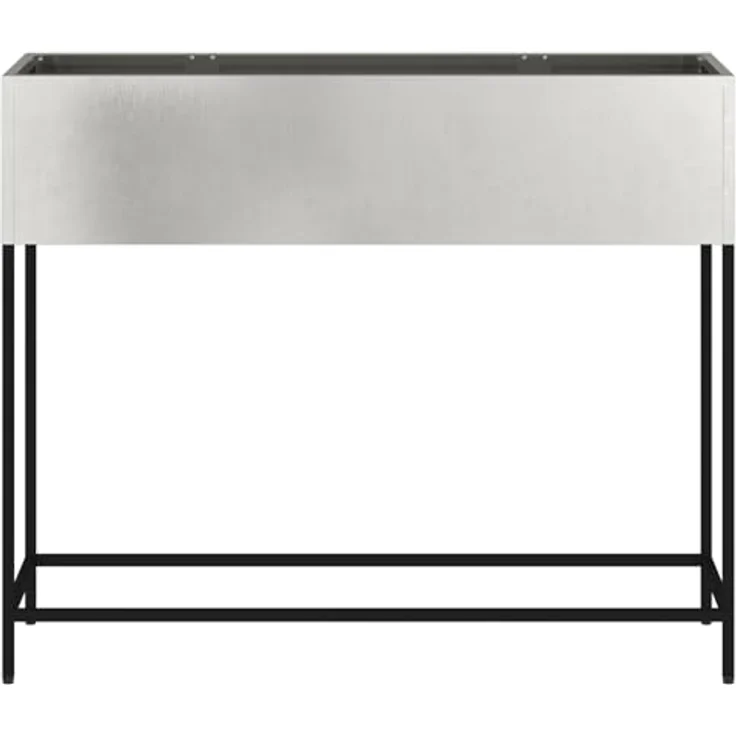 vidaXL Hochbeet 100x26x82 cm, rechteckiger Pflanzkübel aus gebürstetem Edelstahl, silber für drinnen und draußen – Bild 5