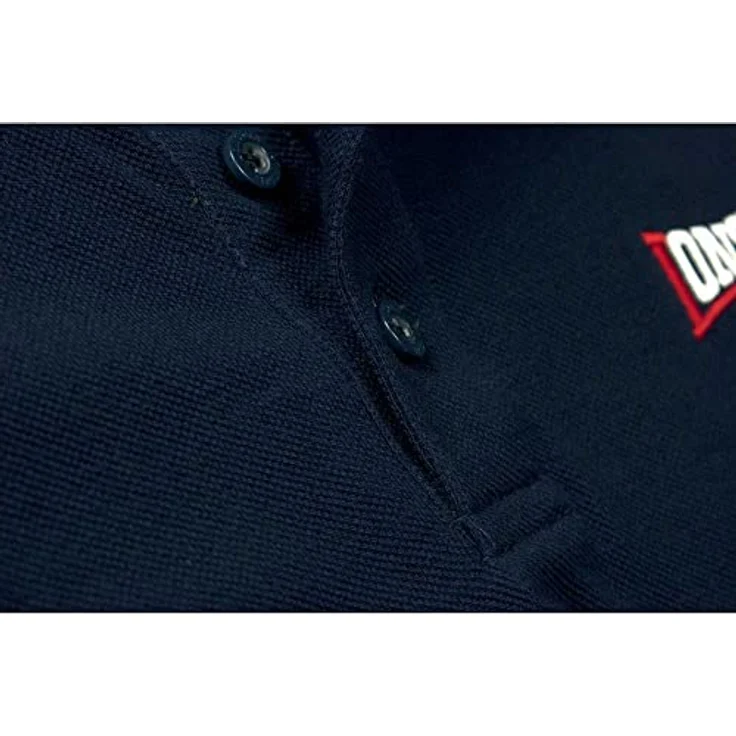 Lonsdale Poloshirt Lion, Arbeitsshirt mit abgesetzten Stickereien und gestreiften Bündchen, blau – Bild 9