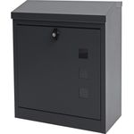 MCW Briefkasten H26, Großraumbriefkasten für Päckchen und Großbriefe, galvanisierter Stahl mit Dreifachschutz, schwarz