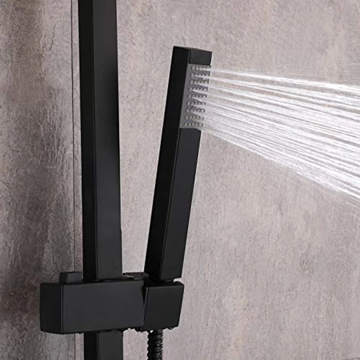 Bernstein Duschsystem 8921B Basic in Schwarz mit optionalem eckigem Edelstahl-Duschkopf - Preisvergleich – Bild 4