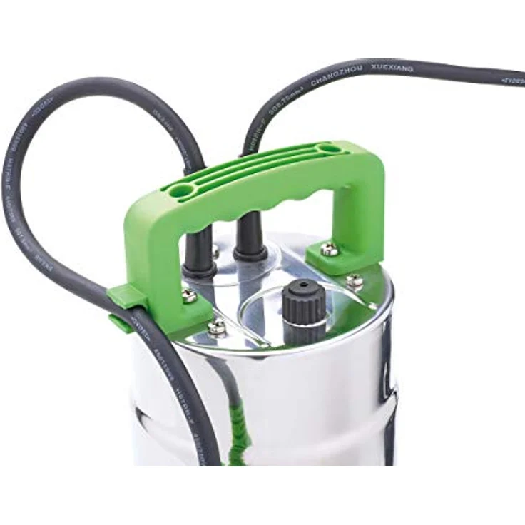 AQUANIQUE Tauchpumpe DWP 10000, Schmutzwasserpumpe mit 10.000 l/h Fördermenge, 400 W, Edelstahlgehäuse, grüne Bedienelemente, max. 6 m Förderhöhe – Bild 2