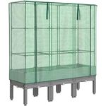 vidaXL Hochbeet mit Gewächshaus-Aufsatz Rattan-Optik 120x40x140 cm, Stabiler Rahmen aus Polypropylen, Wasserfeste Abdeckung, Rattan-Look - Preisvergleich