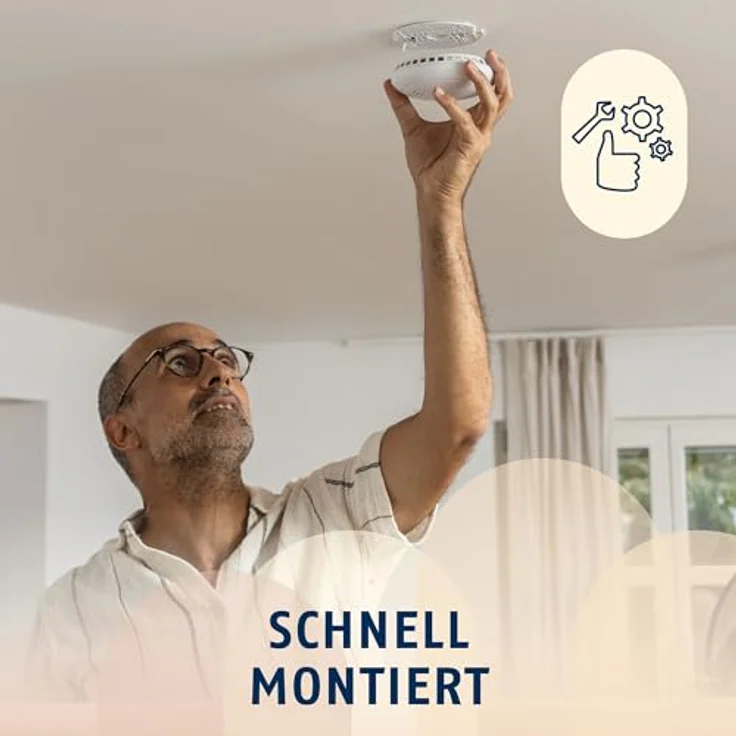 ABUS Funk-Rauchmelder Smartvest Pro, DIN EN 14604 geprüft, für Kinderzimmer und Küche, weiß, Schraub- oder Klebemontage – Bild 5