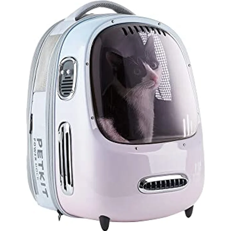 PETKIT Breezy 2 Smart Cat Carrier pink/Blue, belüftete Katzentransporttasche, Transportrucksack mit Belüftungssystem, Katzenrucksack mit App-Steuerung, Reiserucksack mit Belüftung für Katzen – Bild 2