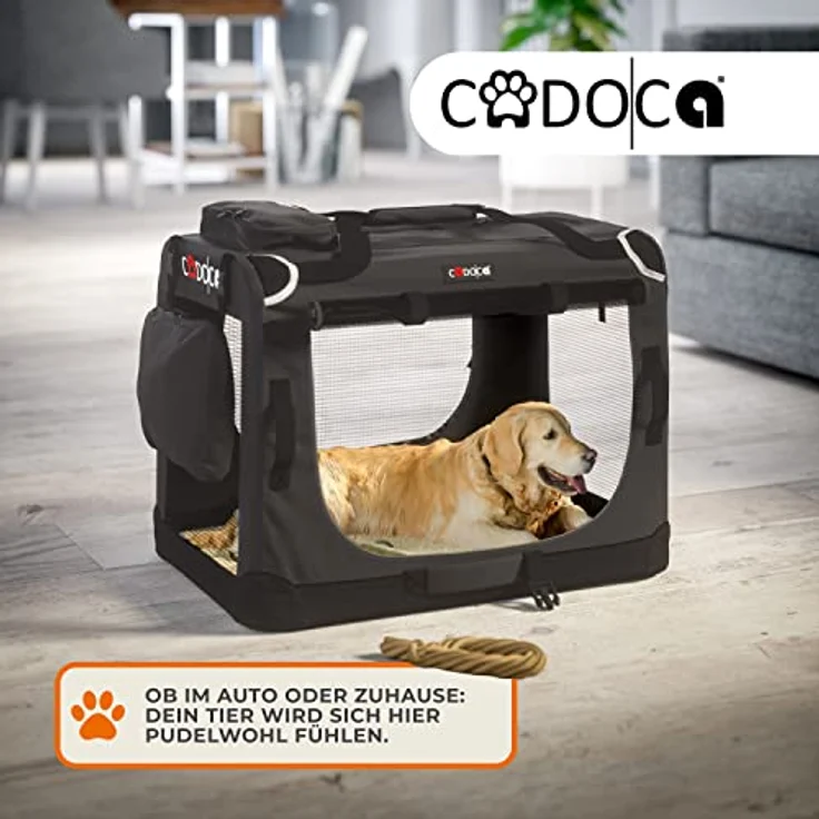 Cadoca Hundetransportbox faltbar Größe M Anthrazit – Bild 2