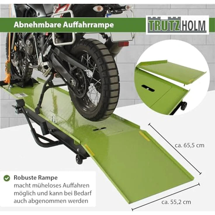 Trutzholm® Motorradhebebühne Schwarz/Grün hydraulisch Montagebühne Heber 450kg - Preisvergleich – Bild 4