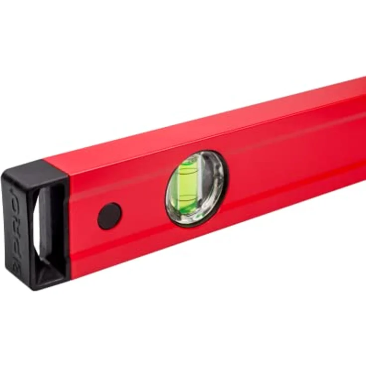 PRO PRO600 Wasserwaage 120 cm mit Ergonomischen Profil - ERS+ (Easy Reading System) Präzise Wasserwaage mit Anti Shock Absorber Endkappen - Farbe Rot – Bild 3