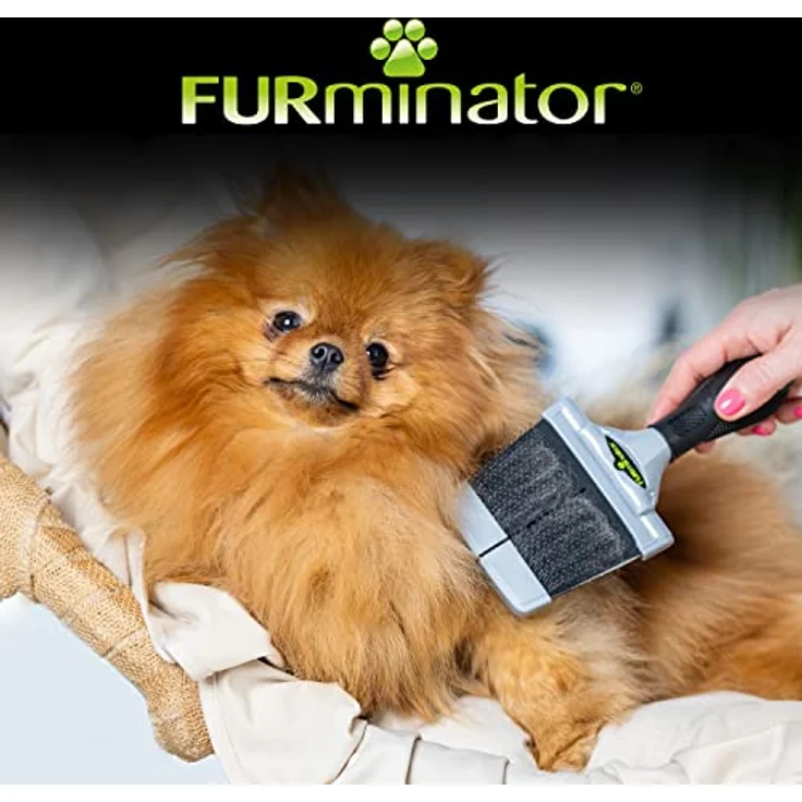 Furminator Zupfbürste Größe L hart - große Bürste mit harten Borsten für Hunde und Katzen mit lockigem, mittellangem oder langem Fell, grau – Bild 5