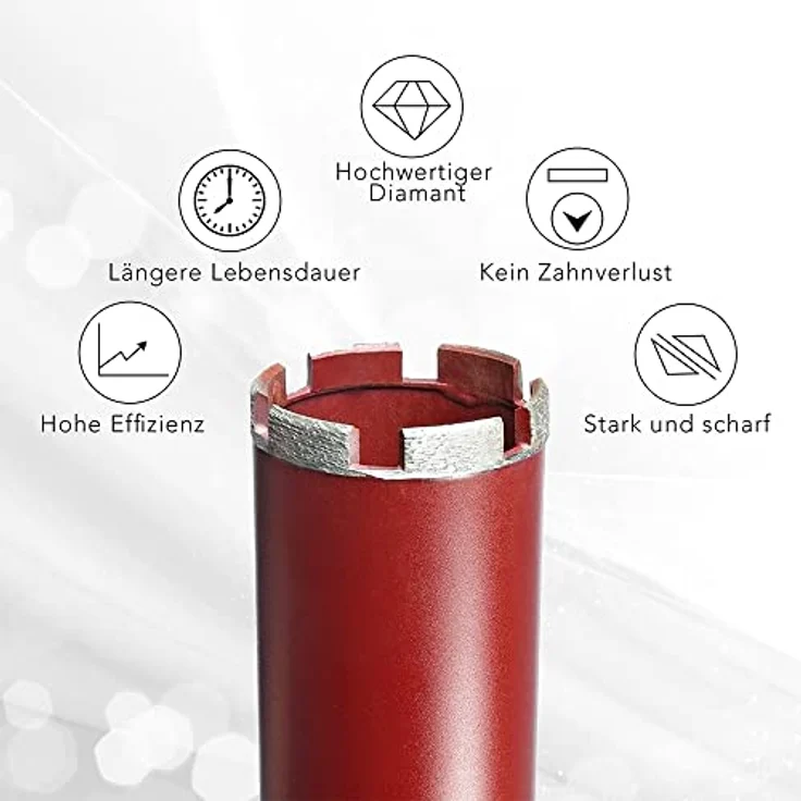 Melko Diamantbohrkrone für Kernbohrgerät 26mm für Mauerwerk, Granit, Stahlbeton, Naturstein und Beton – Bild 4