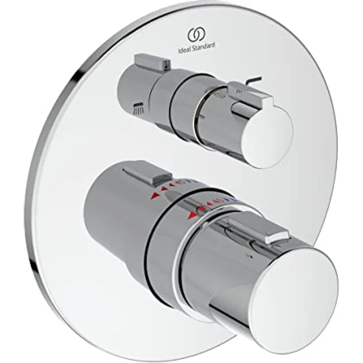 Ideal Standard Badethermostat Ceratherm T100 Unterputz, Chrom, mit Heißwassertemperaturbegrenzer und Eco-Einstellung