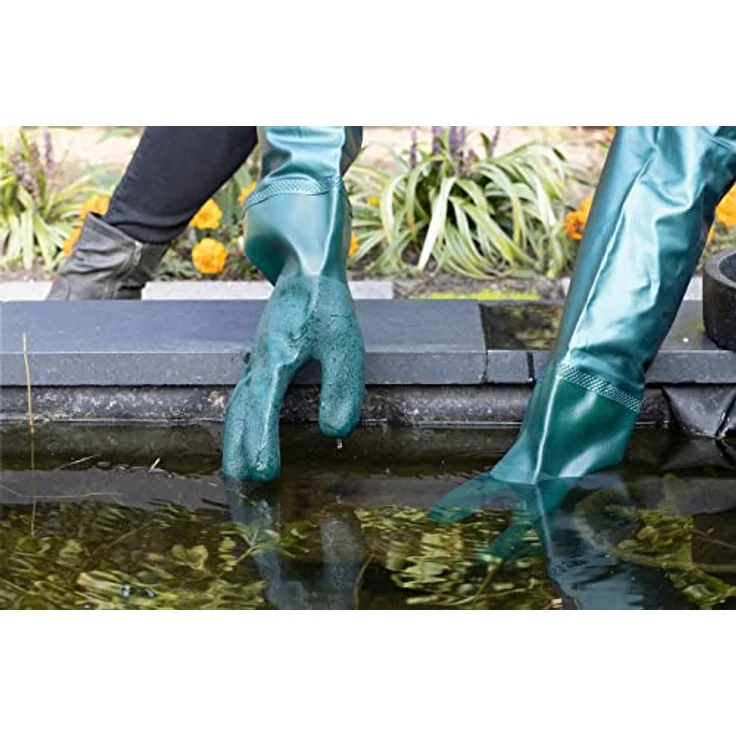 Esschert Design Teich Handschuhe extra lang Wasserfeste Gummi Abfluss Elastische – Bild 2