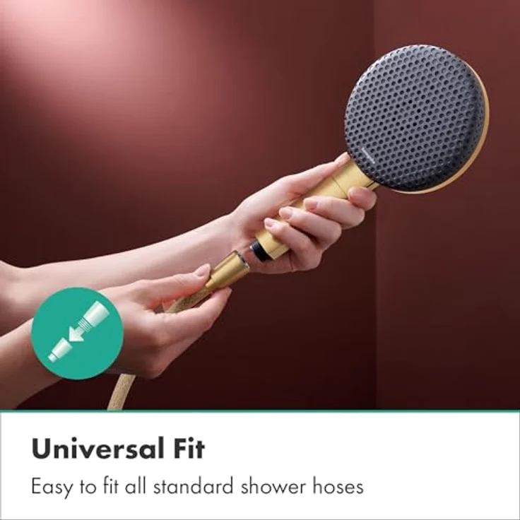 Hansgrohe Raindance Alive Select S, Runde Handbrause mit 3 Strahlarten, Anti-Kalk-Funktion, brushed bronze Oberfläche, 125 mm Durchmesser, 10.30 l/min – Bild 4
