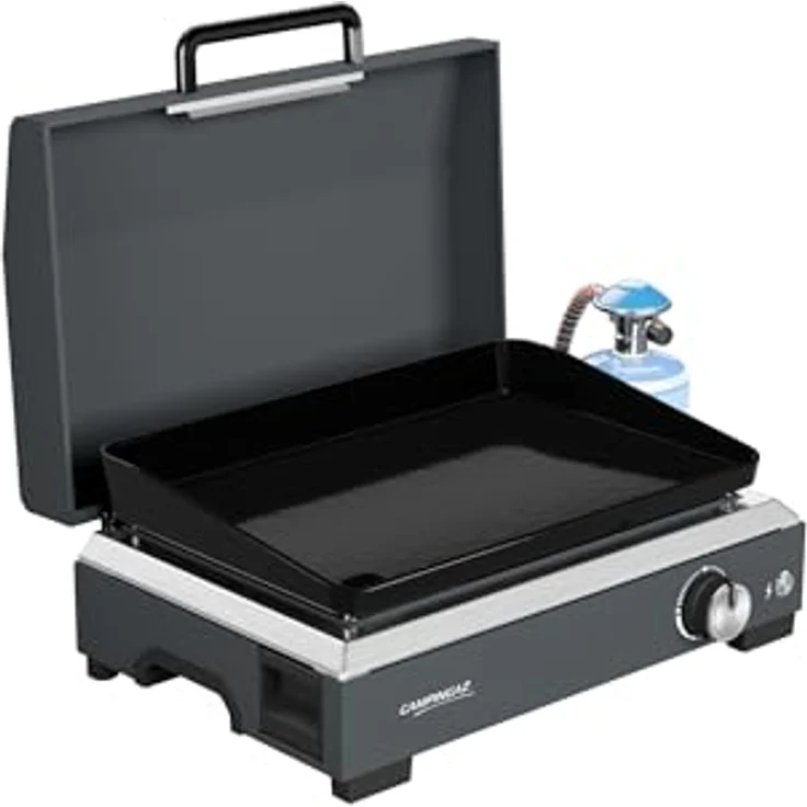 Campingaz Sigma 1 CV Gas-Plancha-Grillplatte, tragbarer Tischgrill mit 2,8 kW Brenner, emaillierte Stahloberfläche, BlueFlame-Technologie, 30 x 45 cm Kochfläche, verbesserte Reinigungssystem – Bild 2