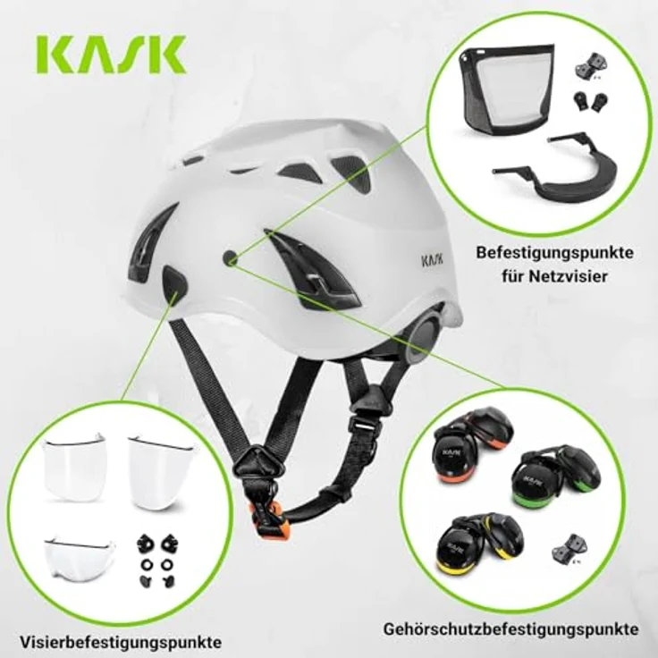 Kask Superplasma AQ EN 397 Industriehelm, Schwarz, Stoßenergieaufnahme gemäß EN 12492, Universalgrößen 51-63 cm – Bild 4