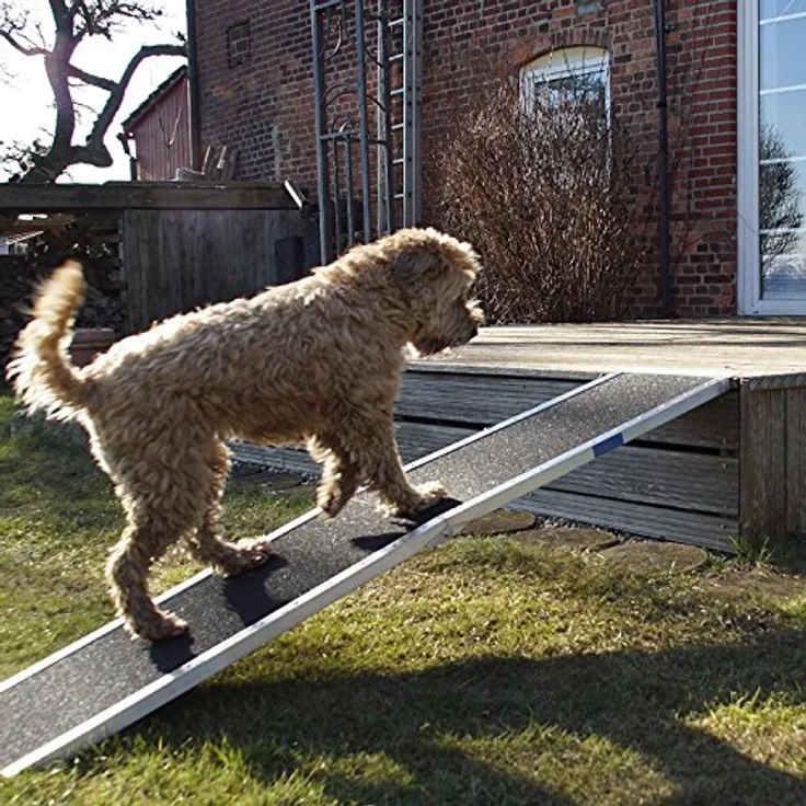 Trutzholm Hunderampe klappbar Alu Hundeautorampe Rampe Treppe Kofferraumrampe für Haustiere mit Beschichtung (183 cm)