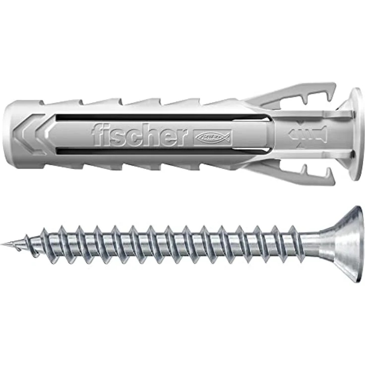 fischer Spreizdübel SX Plus 8 x 40 S, Schachtel mit 50 Nylondübeln und passenden Schrauben, Dübel für optimalen Halt bei Befestigungen in Beton, Vollziegel, Porenbeton, Hochlochziegel uvm. – Bild 4