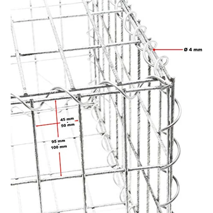 Gabione 100x50x30cm Steingabionen Steinkorb Mauer Gabionen Drahtkorb – Bild 5