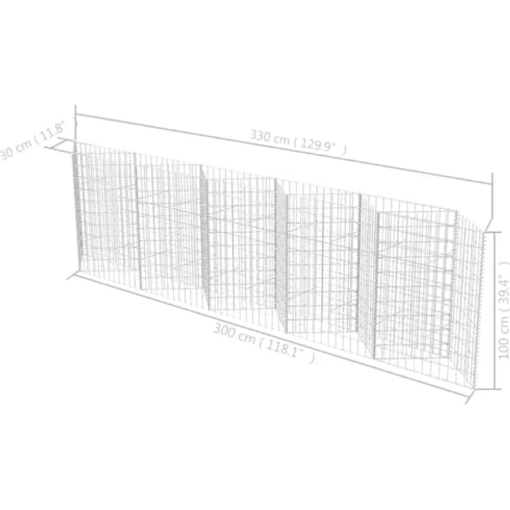 vidaXL Gabionenkorb Pflanzkasten GemüseHochbeet Stahl 300×30×100 cm – Bild 4