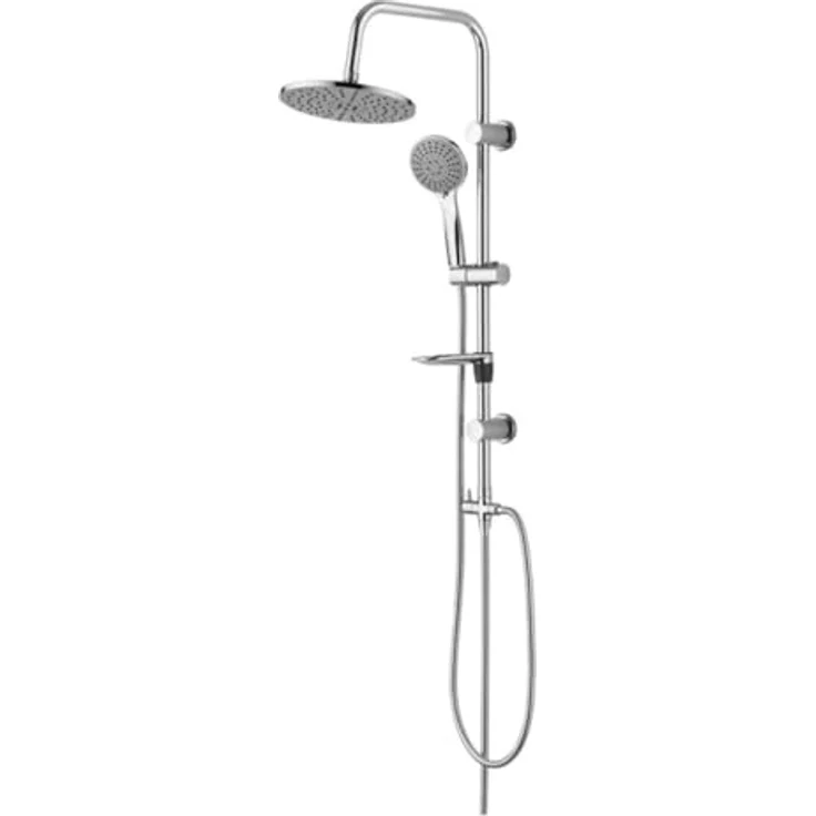 Belvit GROHE BauEdge Einhand Duschset, SmoothControl Keramikkartusche 46 mm, Regendusche 20 x 20 cm, Handbrause mit 3 Strahlarten, Duschstange 85 cm, Rückflussverhinderer, Chrom Grau – Bild 4