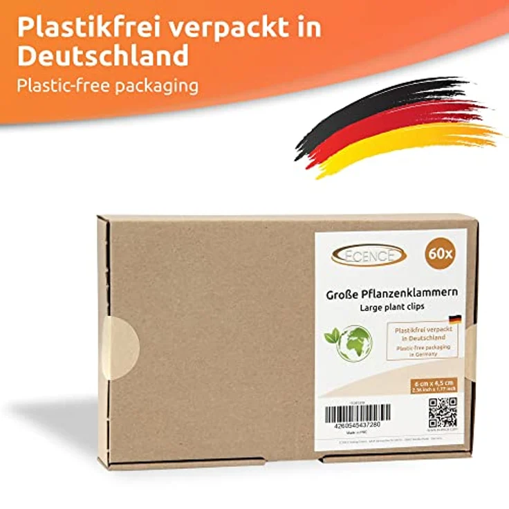 ECENCE EN 60x Pflanzenclips Pflanzenklammern für Tomaten, groß Reben, Rosen, Rankhilfe für Kletterpf – Bild 7