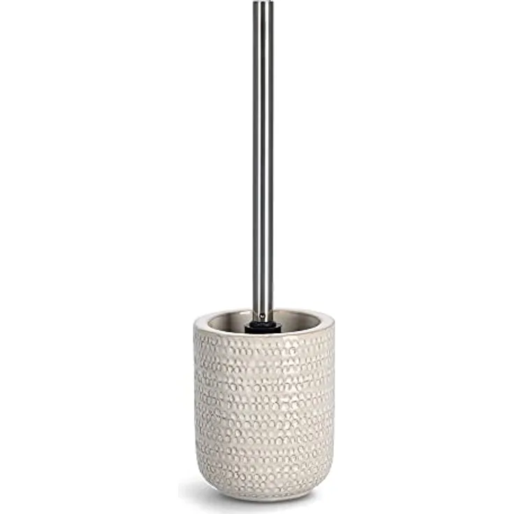 Zeller 18935 WC-Bürste Natural Stucture, Steingut, beige ca. Ø 10,8 x 37 cm