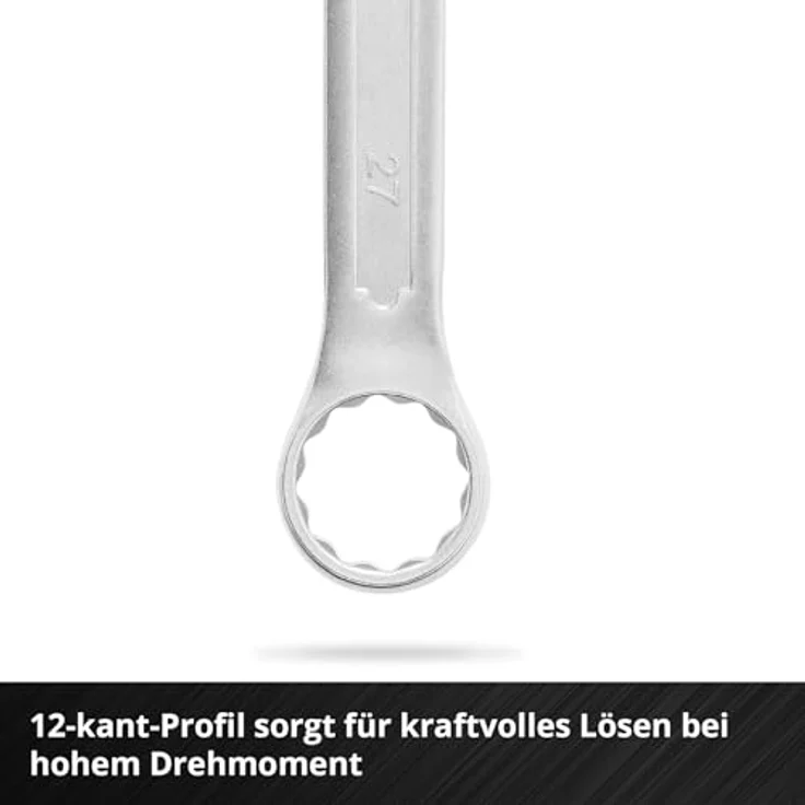 Einhell Werkzeugkoffer E-Case 370521, 19-teiliges Gabel-Ringschlüssel-Set aus Chrom-Vanadium-Stahl, Carbon-Optik – Bild 5