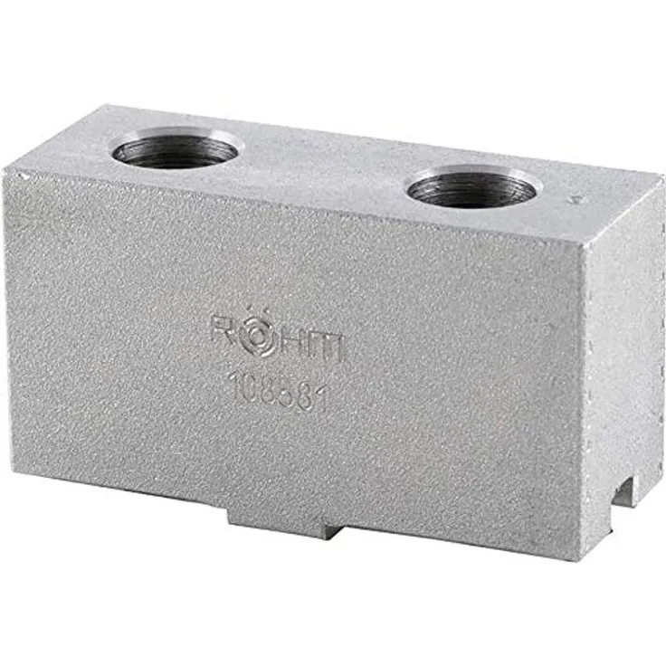 RÖHM 108581 Ungestufte Aufsatzbacken AB DIN 6350 Typ 302, 3er Pack, für ZGU/ZSU 160/3, ungehärtet, Backenlänge 74 mm