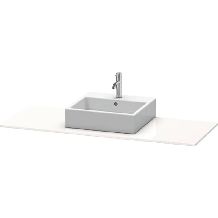Duravit XSquare Konsole 060G, 1400x550 mm, 1 Ausschnitt links, Taupe Seidenmatt Lack – Bild 3