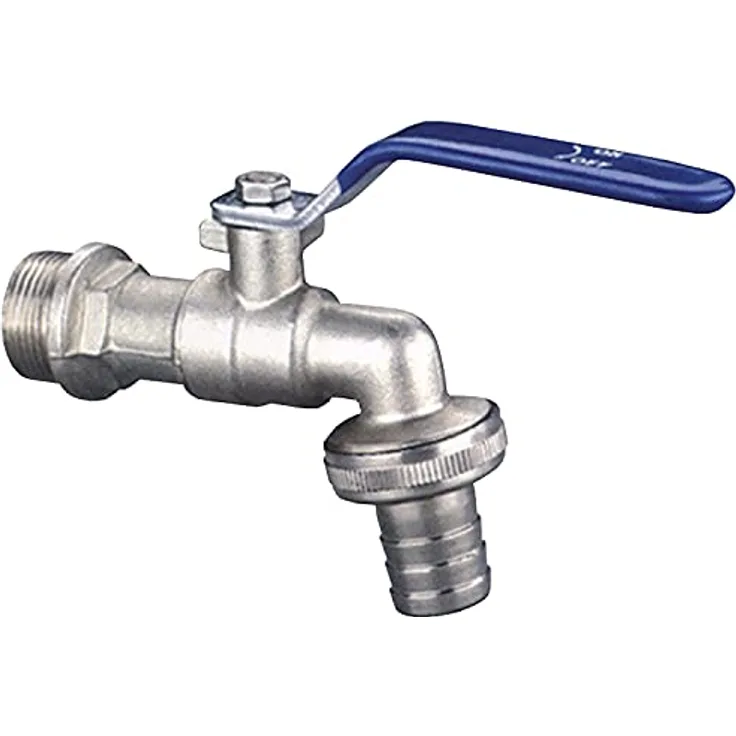 Sanixa JL181234 Auslaufventil Messing 3/4 Zoll Wasserhahn mit Schlauchanschluss Auslaufhahn Absperrhahn Haushaltshahn Universal Kugelhahn Zapfhahn