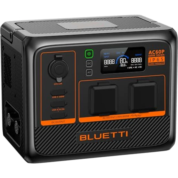 BLUETTI Portable Power Station AC60P, 600Wh Kapazität, 1000W (1200W Peak) AC Ausgänge, Kompakte Energielösung für Unterwegs – Bild 1