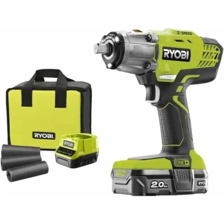 Ryobi R18IW3-0 Schlagschrauber 18V ONE+ mit 400 Nm Drehmoment, 1/2" Vierkantantrieb und 2,0 Ah Akku – Bild 2