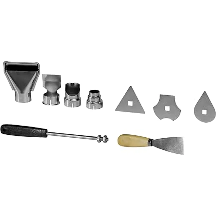 Brüder Mannesmann Heißluftpistole Set M49540, 2000 Watt mit Temperaturregelung 60℃-600℃ und 9-tlg. Zubehör für Entlacken, Löten und Schrumpfen – Bild 4