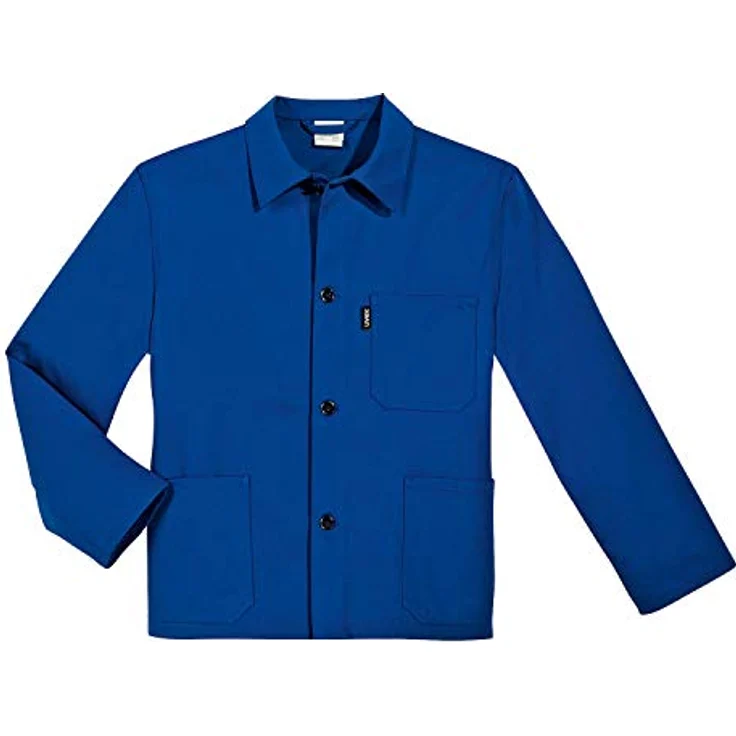 Uvex Safety Arbeitsjacke uvex eco, kornblau, Öko-Tex Standard 100, 100% Baumwolle, praktische Taschenanordnung, lange Schnittform, bei 60°C waschbar – Bild 1