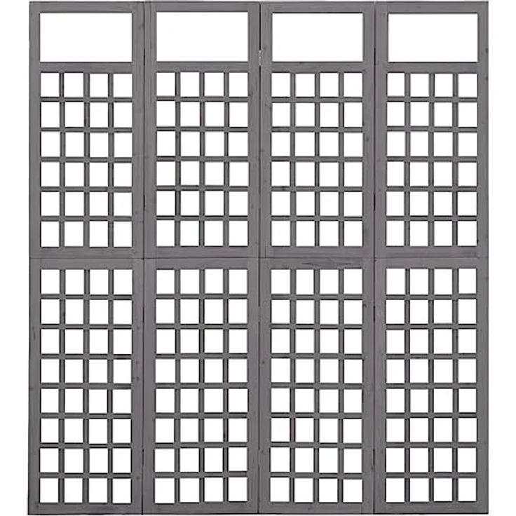 vidaXL 4-tlg. Paravent-Spalier Massivholz Tanne Grau 161x180 cm – Bild 6