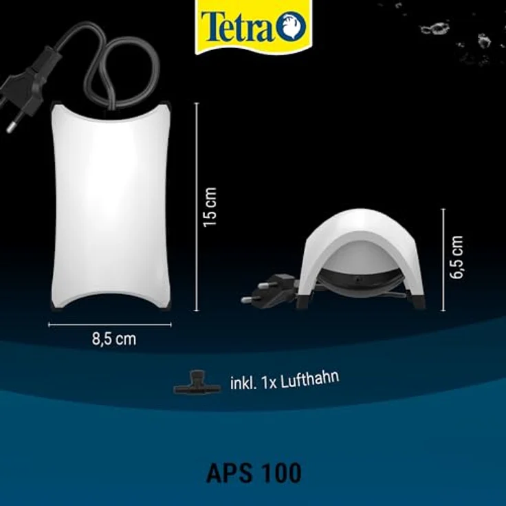 Tetra APS 100 Aquarium Luftpumpe - leise Membran-Pumpe für Aquarien von 50-100 L, weiß – Bild 5