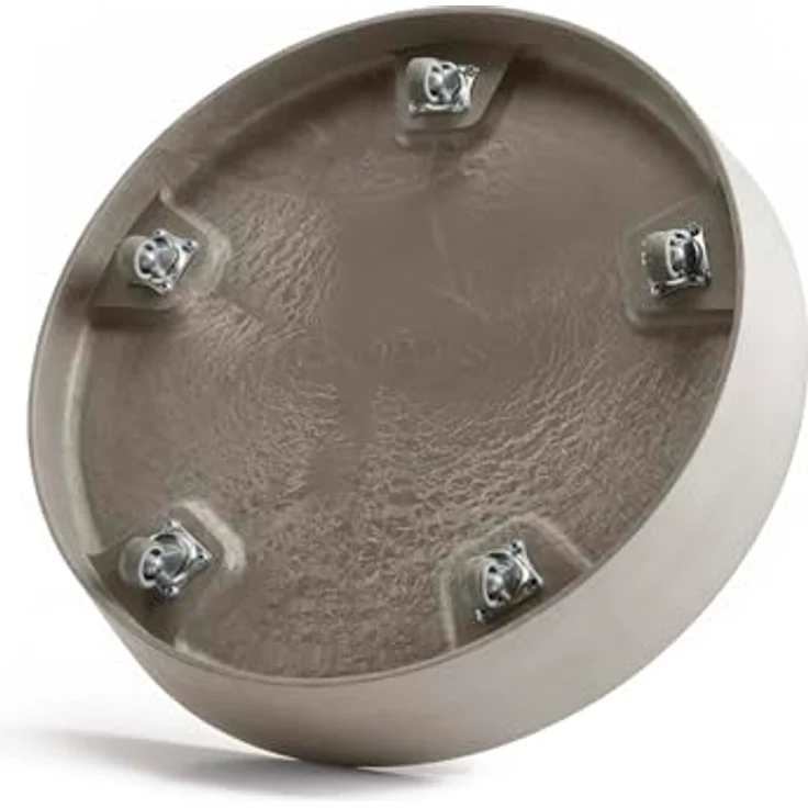 Ecopots Amsterdam Blumentopf-Untersetzer mit Rollen, Ø 51 cm, braungrau, Kunststoff, mit Kupferring zur Verhinderung von Steckmückenlarven – Bild 6
